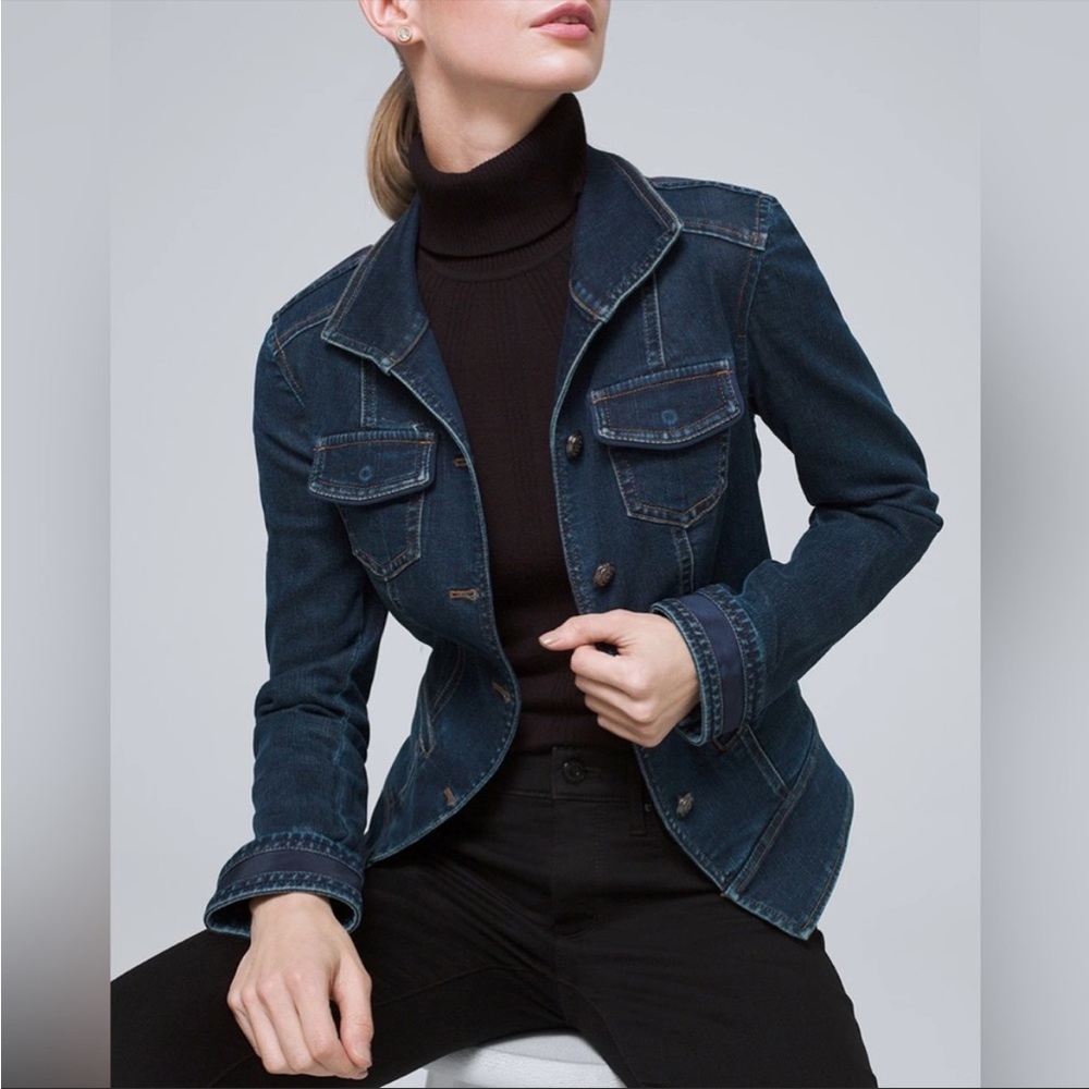 WHBM Denim Military Styled Jacket